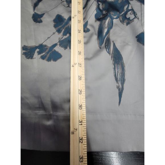 Womens LC Lauren Conrad Dress Size Small Gray Floral Silky Cap Sleeve - Picture 12 of 14